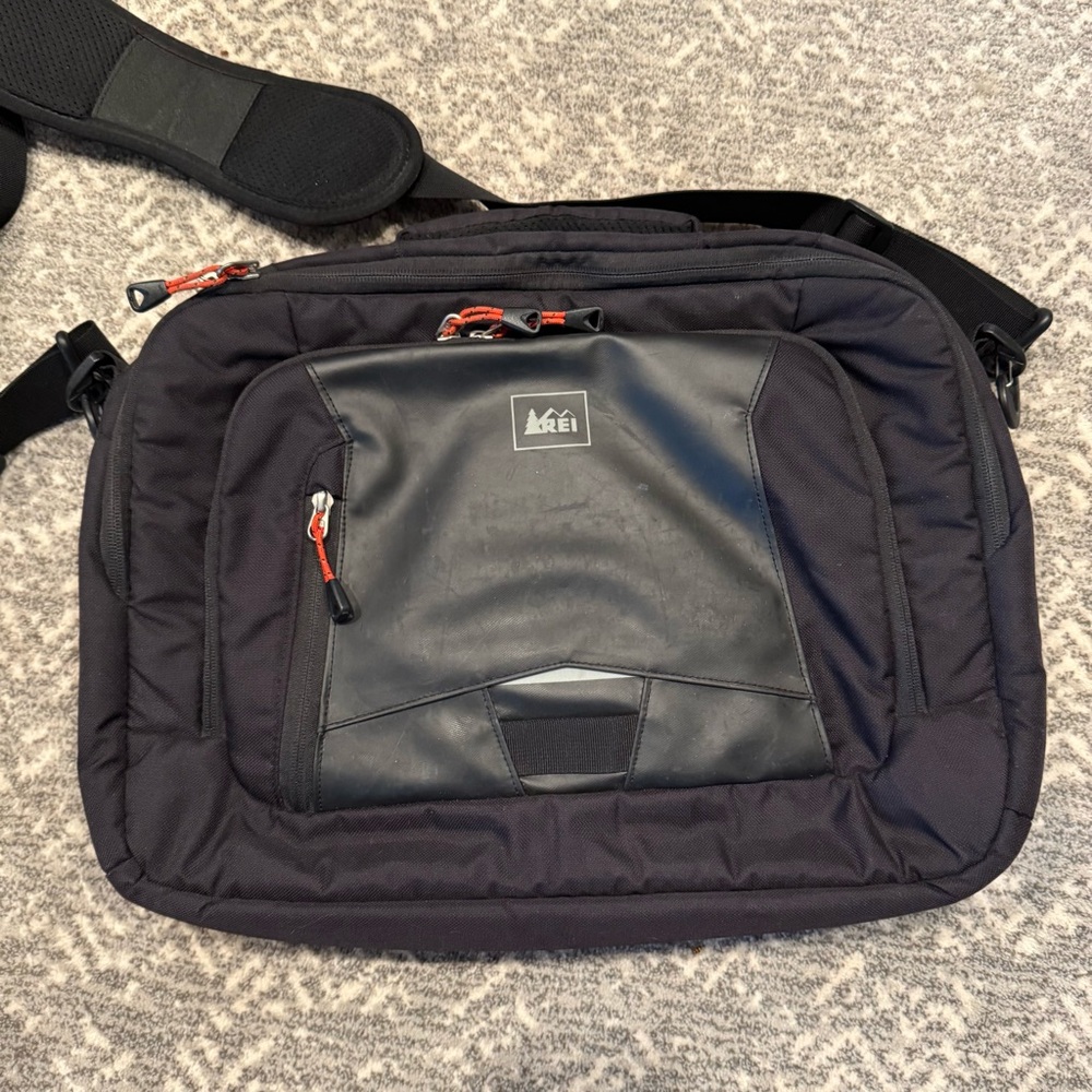 REI Black and Orange Men's Messenger Bag